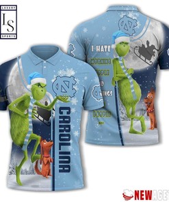 Grinch Stole North Carolina Tar Heels in Christmas Polo Shirt