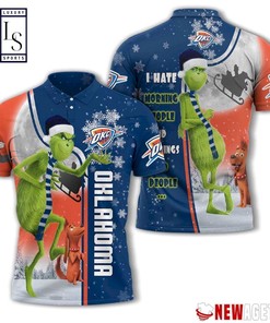Grinch Stole Oklahoma City Thunder in Christmas Polo Shirt