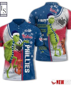 Grinch Stole Philadelphia Phillies in Christmas Polo Shirt