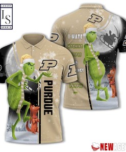 Grinch Stole Purdue Boilermakers in Christmas Polo Shirt