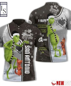 Grinch Stole San Antonio Spurs in Christmas Polo Shirt