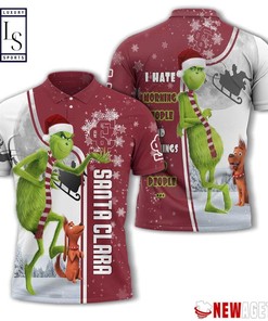 Grinch Stole Santa Clara Broncos in Christmas Polo Shirt