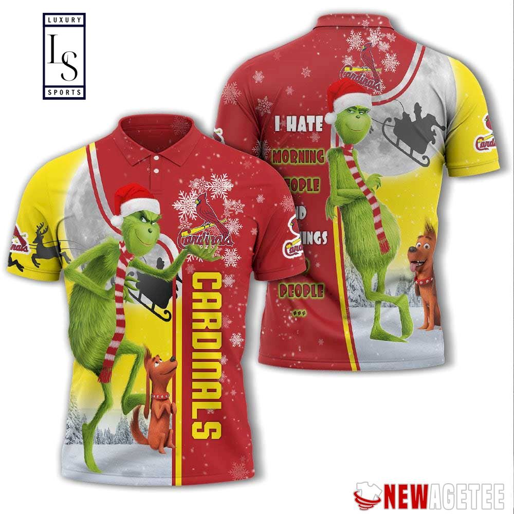 Grinch Stole St Louis Cardinals in Christmas Polo Shirt
