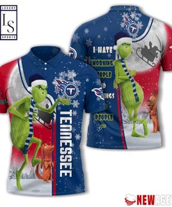 Grinch Stole Tennessee Titans in Christmas Polo Shirt