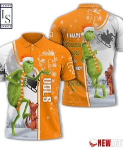 Grinch Stole Tennessee Volunteers in Christmas Polo Shirt