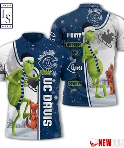 Grinch Stole Uc Davis Aggies in Christmas Polo Shirt