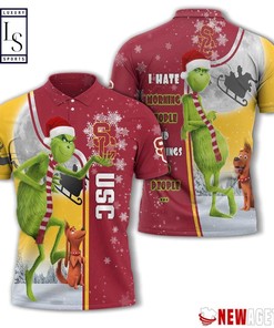 Grinch Stole Usc Trojans in Christmas Polo Shirt