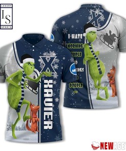 Grinch Stole Xavier Musketeers in Christmas Polo Shirt