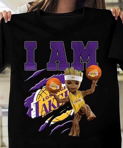 Groot I'M A Los Angeles Lakers Fan T-Shirt