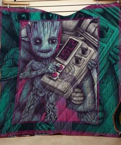 Groot Retro Fanart Quilt Blanket Bedding Set for Home Décor