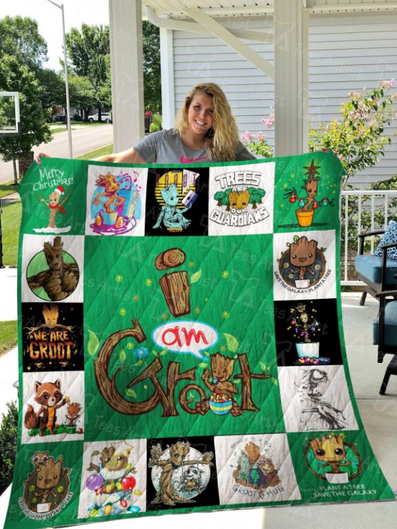 Groot We Are Groot Cute Character Collection Quilt Blanket Bedding Set