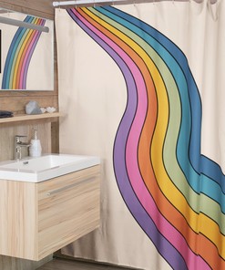 Groovy 60's 70's Hippie Shower Accessory, Retro Shower Curtain
