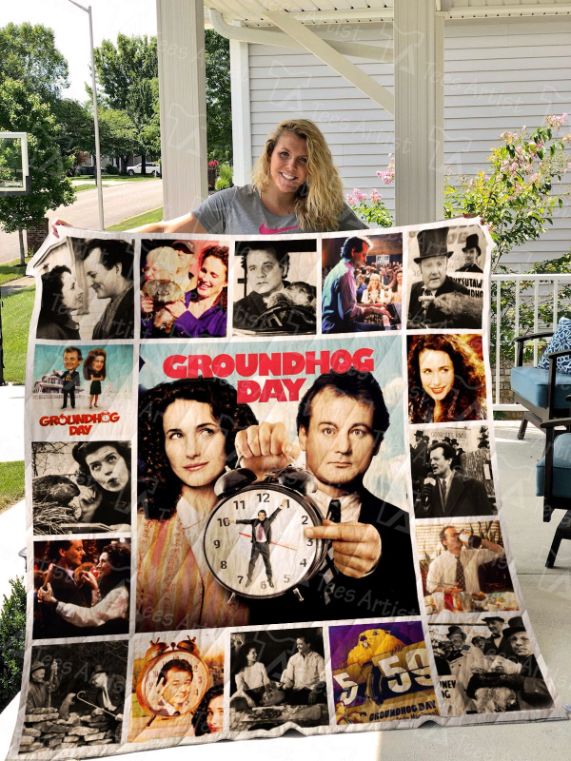 Groundhog Day Retro Quilt Blanket Bedding Set for Home Décor