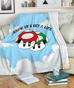 Grow Up Get A Life Sherpa Fleece Blanket Gifts for Family, for Couple