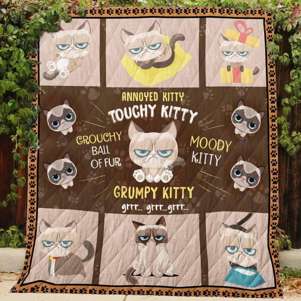 Grumpy Cat Grr Quilt Blanket Bedding Set for Home Décor