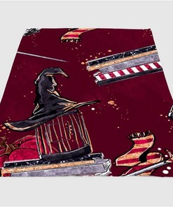 Gryffindo Pattern Sherpa Fleece Blanket Gifts for Family, for Couple
