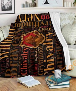 Gryffindor Harry Potter Sherpa Fleece Blanket Gifts for Family, for Couple