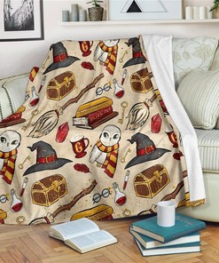 Gryffindor House Harry Potter Sherpa Fleece Blanket Gifts for Family, for Couple