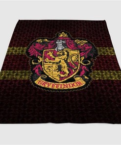 Gryffindor Logo Sherpa Fleece Blanket Gifts for Family, for Couple