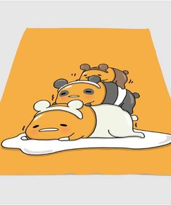 Gudetama X We Bare Bears Sherpa Fleece Blanket Gifts for Family, for Couple