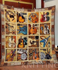 Guitar 2 Quilt Blanket Bedding Set