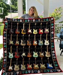 Guitar Lover Quilt Blanket Bedding Set for Home Décor