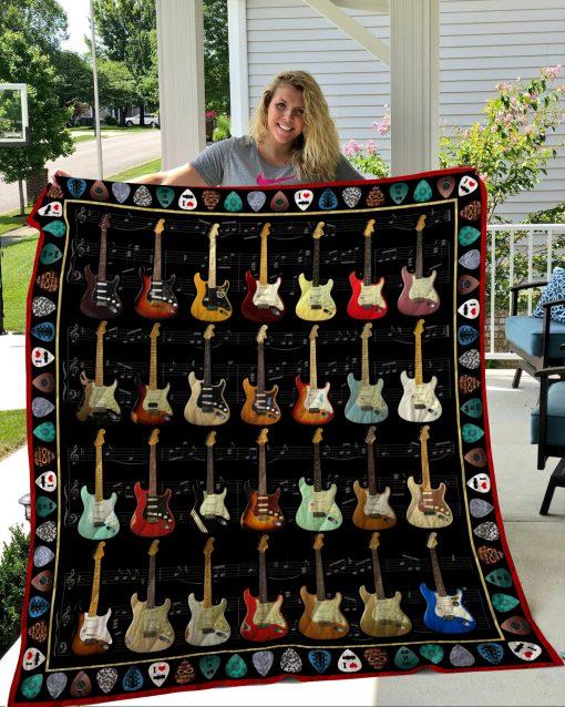 Guitar Lover Quilt Blanket Bedding Set for Home Décor