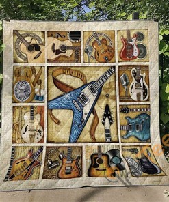Guitar Quilt Blanket Bedding Set