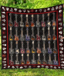 Guitar Quilt Blanket Bedding Set Gift Idea For Music Lover