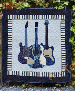 Guitar Quilt Blanket Bedding Set Gifts For Fan