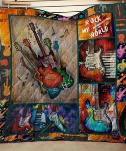 Guitar Rock My World Quilt Blanket