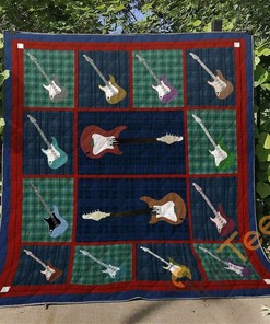 Guitar Theme Personalized Quilt Blanket Bedding Set for Home Decor