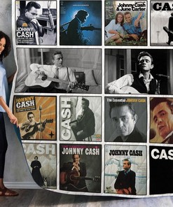 Guitarist Johnny Cash Albums Collected Quilt Blanket Bedding Set