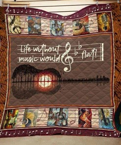 Guitarist Life Without Music Quilt Blanket Bedding Set