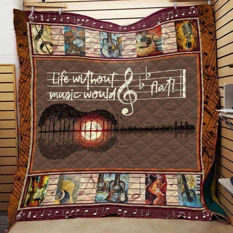 Guitarist Life Without Music Quilt Blanket Bedding Set