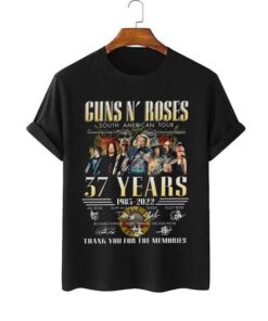 Guns N Roses Band South American Tour 37 Years 1985 2022 Thank Memories Signed T-Shirt