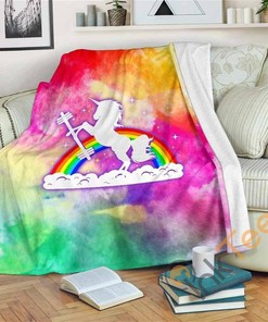 Gym Unicorn Sherpa Fleece Blanket Gifts for Family, for Couple