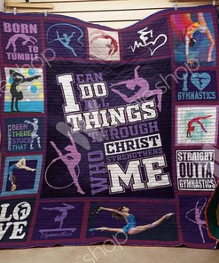 Gymnastics Born To Tumble Gymnastics Quilt Blanket Bedding Set