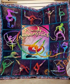 Gymnastics Themed Quilt Blanket Bedding Set with Personalization Option