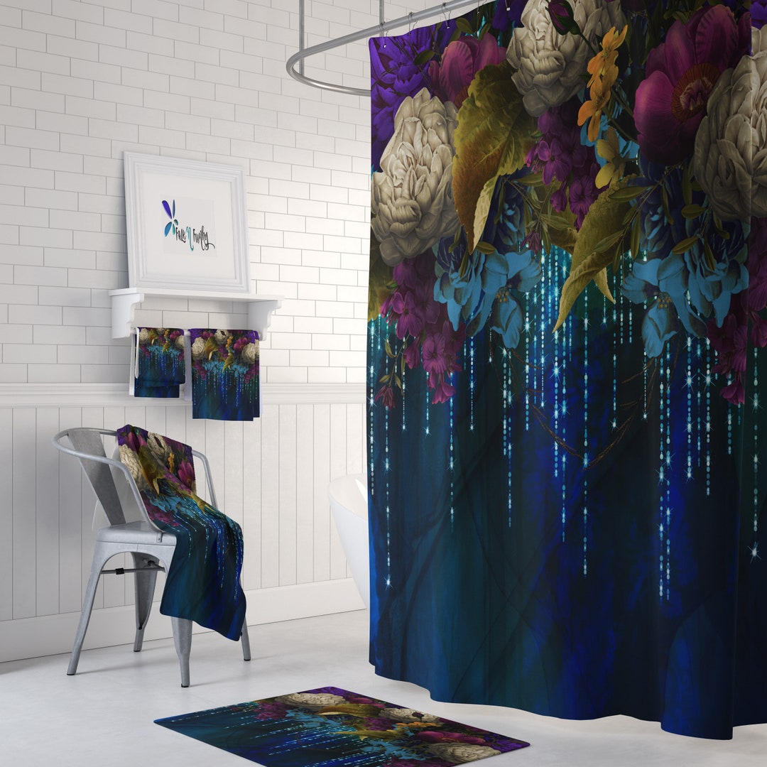 Gypsy Enchantment Shower Curtain, Boho Floral Bathroom Decor