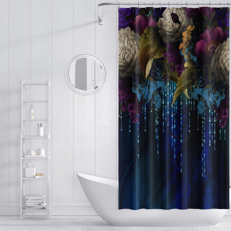 Gypsy Enchantment Shower Curtain, Boho Floral Bathroom Decor - Image 2