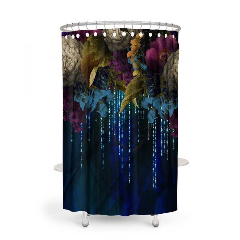 Gypsy Enchantment Shower Curtain, Boho Floral Bathroom Decor - Image 3