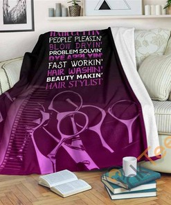 Hair Cuttin Hair Stylist Sherpa Fleece Blanket Gifts for Family, for Couple