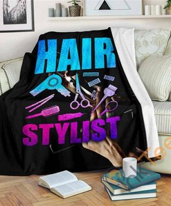 Hair Stylist Sherpa Fleece Blanket Gifts for Family, for Couple