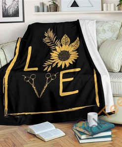 Hair Sunflower Premium Sherpa Blanket Fleece Blanket Gifts for Fans