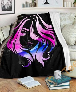 Hair Watercolor Sherpa Fleece Blanket Gifts for Family, for Couple