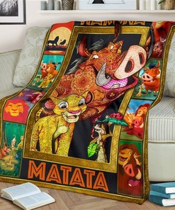 Hakuna Matata Lion King Sherpa Fleece Blanket Gifts for Family, for Couple