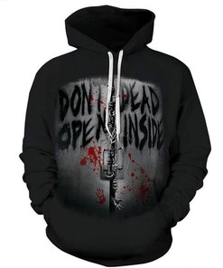 Halloween Bloody Door 3D Hoodie Zipper Hoodie