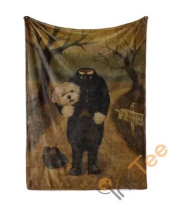 Halloween Creepy Poodle Sherpa Fleece Blanket Gifts for Family, for Couple