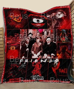 Halloween Horror Characters As Friends Scary Movie Quilt Blanket Bedding Set